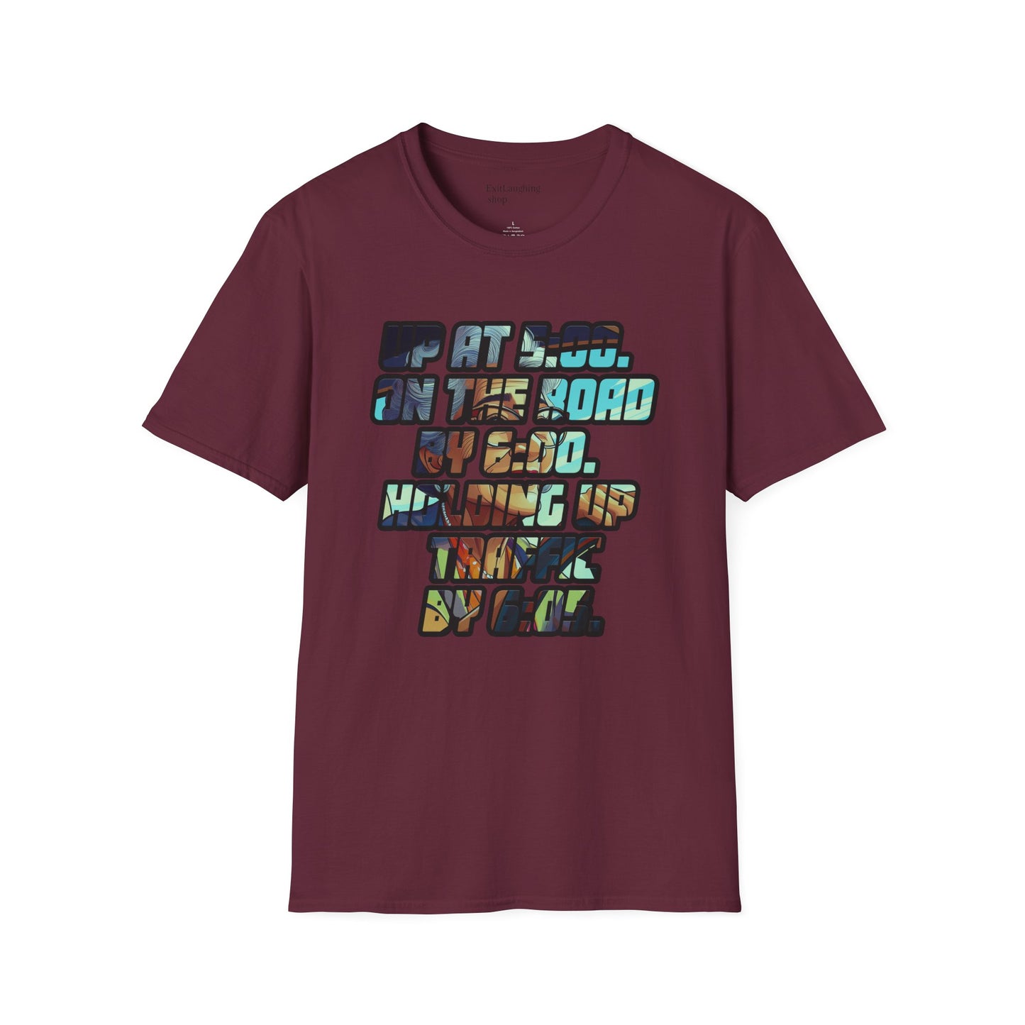 Funny Senior Tee – “Up at 5:00. On the Road by 6:00. Holding Up Traffic by 6:05.” – Sarcastic Senior Merch, Dark Humor Shirt & Funny Aging T-Shirt, Perfect Retirement Gift