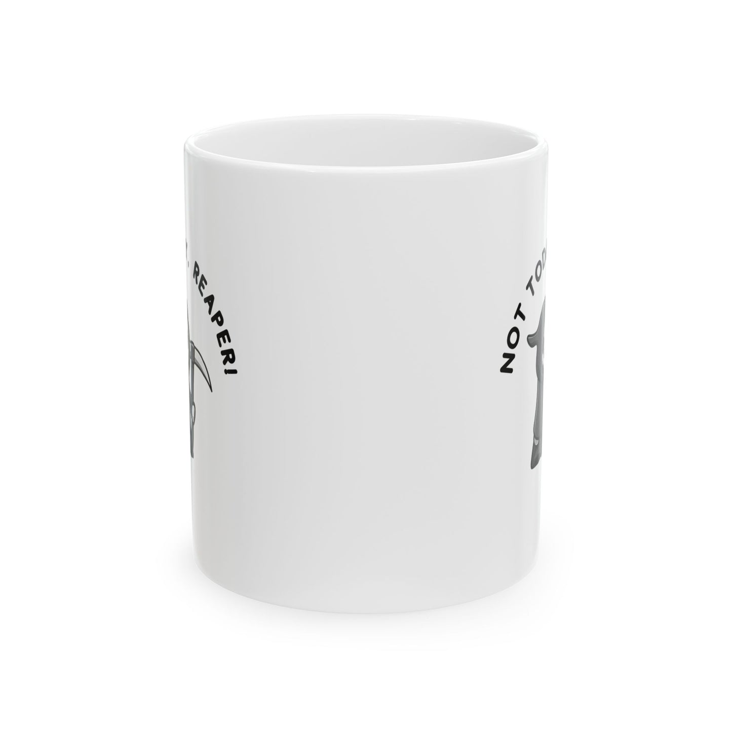 Funny Senior Coffee Mug ‘Not Today, Reaper!’ – Sarcastic Senior Merch, Dark Humor Coffee Cup, Perfect Retirement Gift for Seniors, Grandparents, and Aging Legends