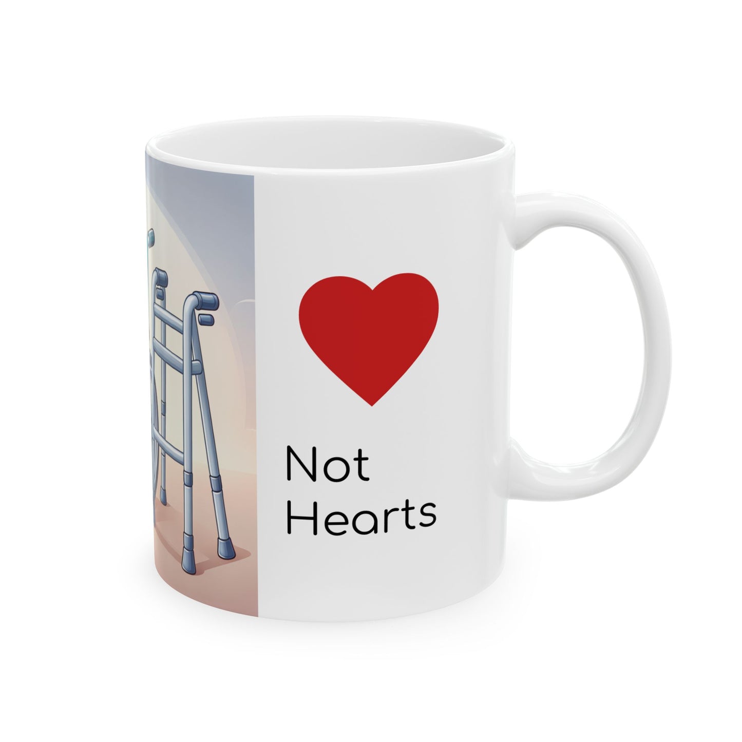 Funny Senior Coffee Mug ‘Break Hips, Not Hearts’ – Sarcastic Senior Merch, Dark Humor Coffee Cup, Perfect Retirement Gift for Seniors, Grandparents, and Aging Legends