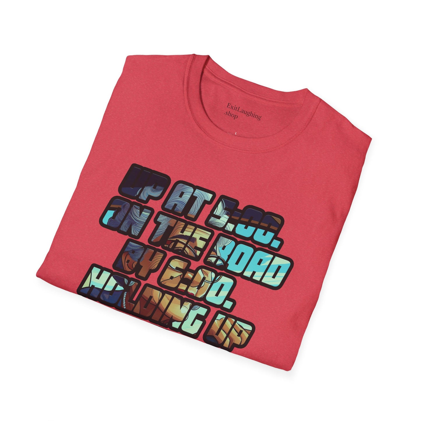 Funny Senior Tee – “Up at 5:00. On the Road by 6:00. Holding Up Traffic by 6:05.” – Sarcastic Senior Merch, Dark Humor Shirt & Funny Aging T-Shirt, Perfect Retirement Gift