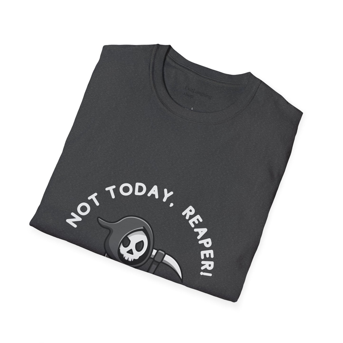 Funny Senior Tee – “Not Today, Reaper!” – Sarcastic Senior Merch, Dark Humor Shirt & Funny Aging T-Shirt, Perfect Retirement Gift