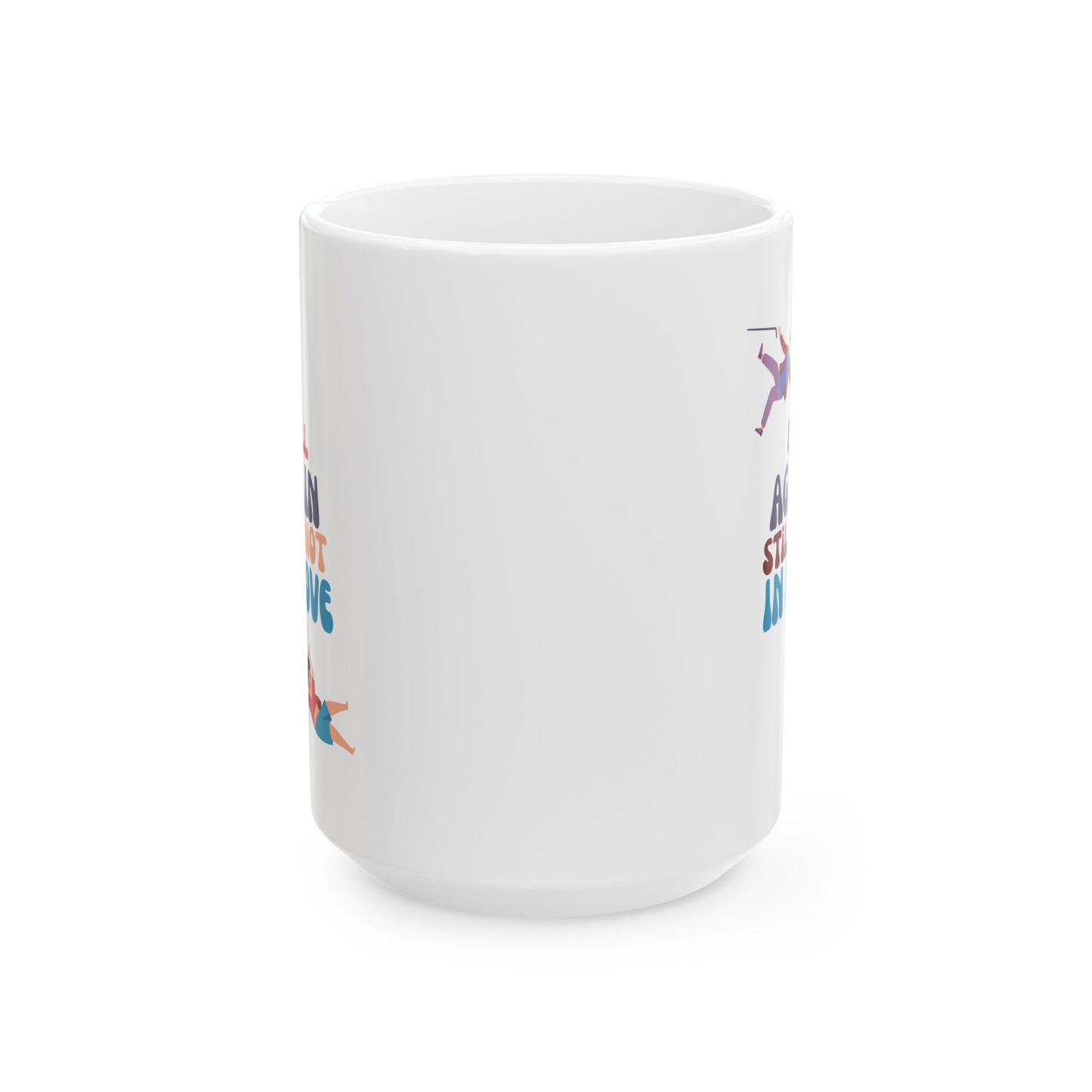 Funny Senior Coffee Mug ‘Fell Again. Still Not In Love.’ – Sarcastic Senior Merch, Dark Humor Coffee Cup, Perfect Retirement Gift for Seniors, Grandparents, and Aging Legends