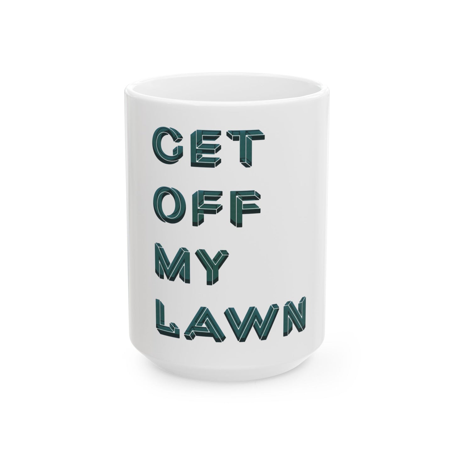 Funny Senior Coffee Mug ‘GET OFF MY LAWN’ – Sarcastic Senior Merch, Dark Humor Coffee Cup, Perfect Retirement Gift for Seniors, Grandparents, and Aging Legends