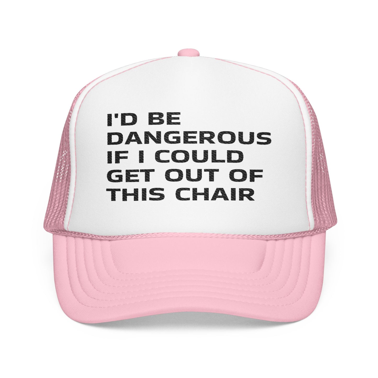 Funny Senior Hat – “I’d Be Dangerous If I Could Get Out of This Chair” – Sarcastic Senior Merch & Dark Humored Retirement Gift