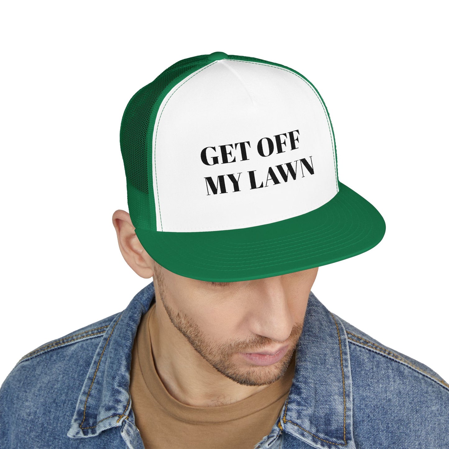 Funny Senior Hat – “Get Off My Lawn” – Sarcastic Senior Merch & Dark Humored Retirement Gift