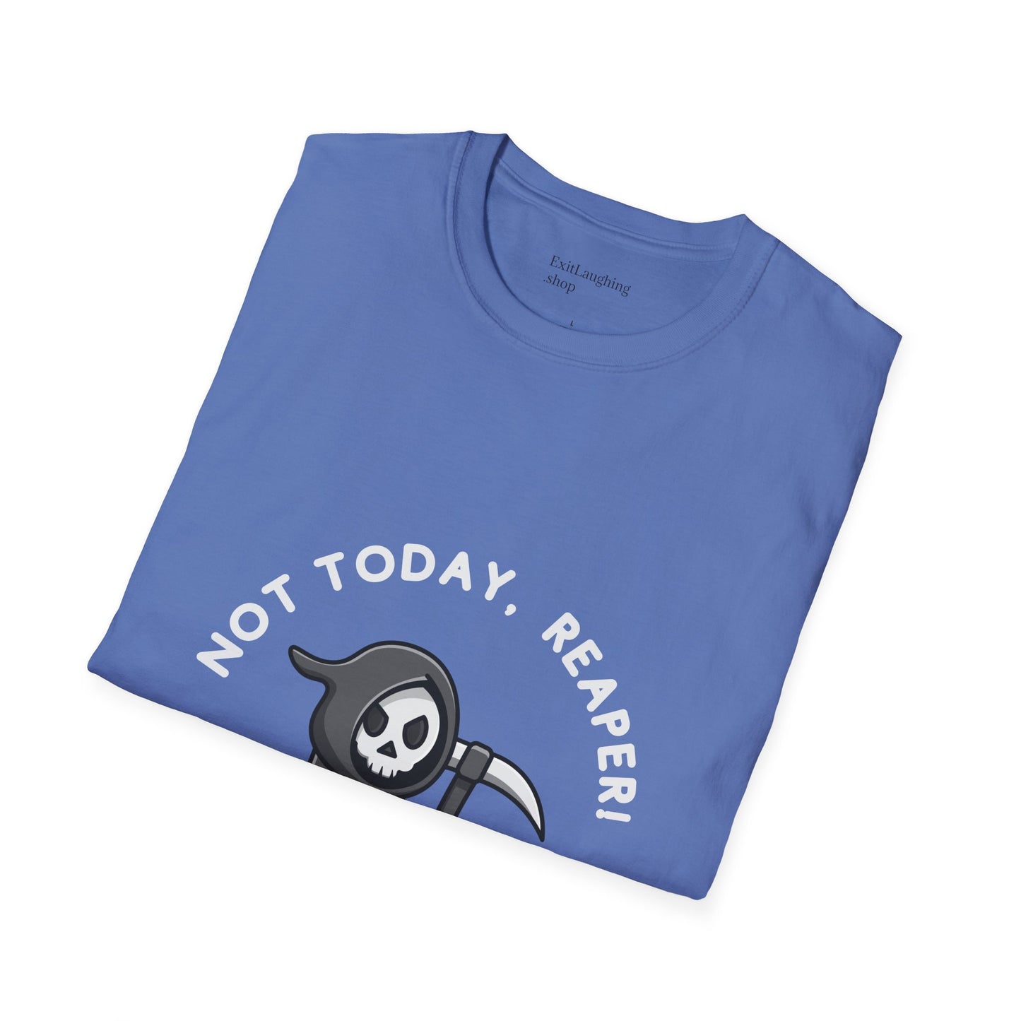 Funny Senior Tee – “Not Today, Reaper!” – Sarcastic Senior Merch, Dark Humor Shirt & Funny Aging T-Shirt, Perfect Retirement Gift