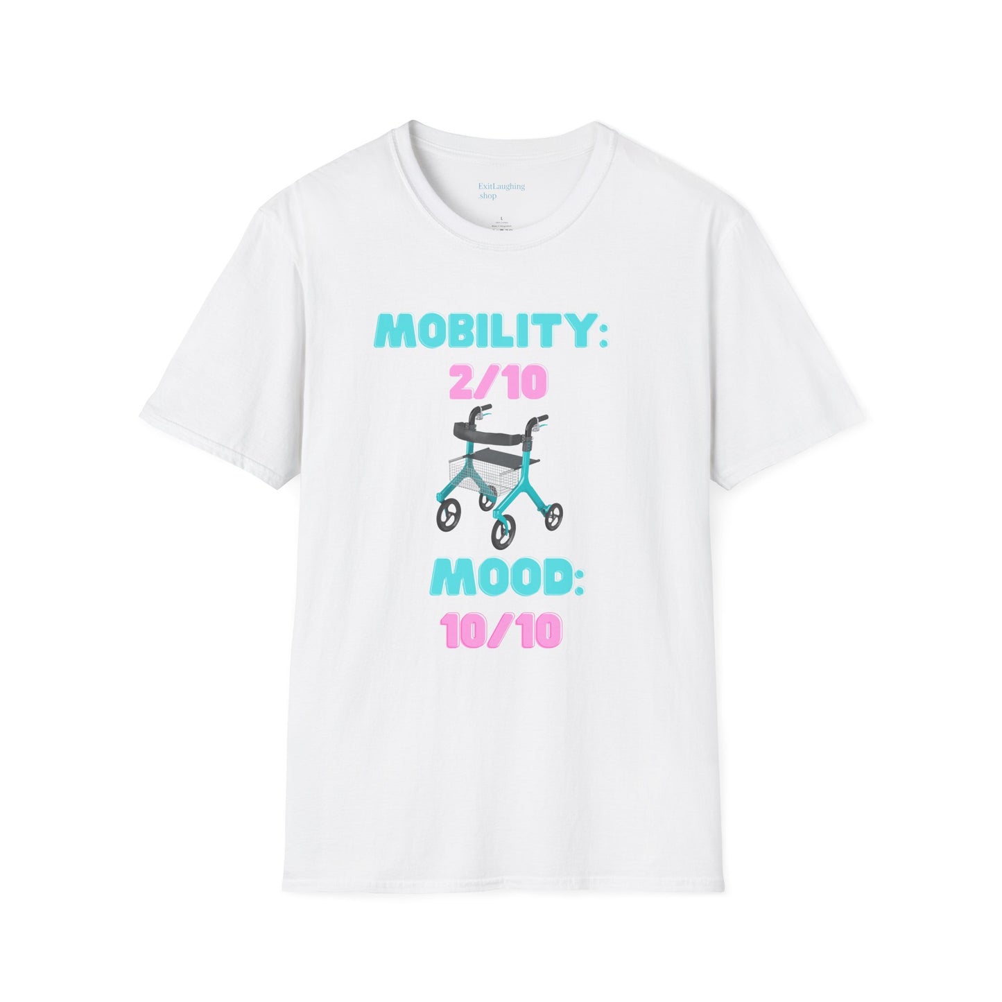 Funny Senior Tee – “Mobility 2/10, Mood 10/10” – Sarcastic Senior Merch, Dark Humor Shirt & Funny Aging T-Shirt, Perfect Retirement Gift for Seniors