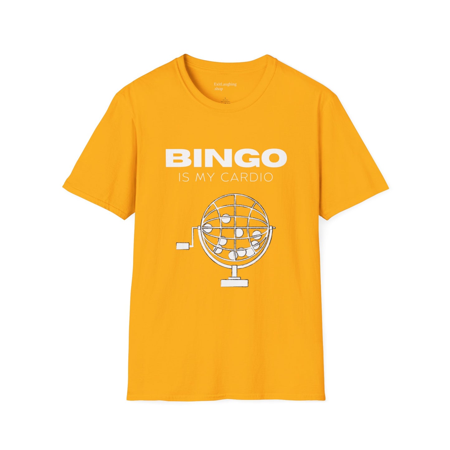 Funny Senior Tee – “BINGO Is My Cardio” – Sarcastic Senior Merch, Dark Humor Shirt & Funny Aging T-Shirt, Perfect Retirement Gift for Seniors