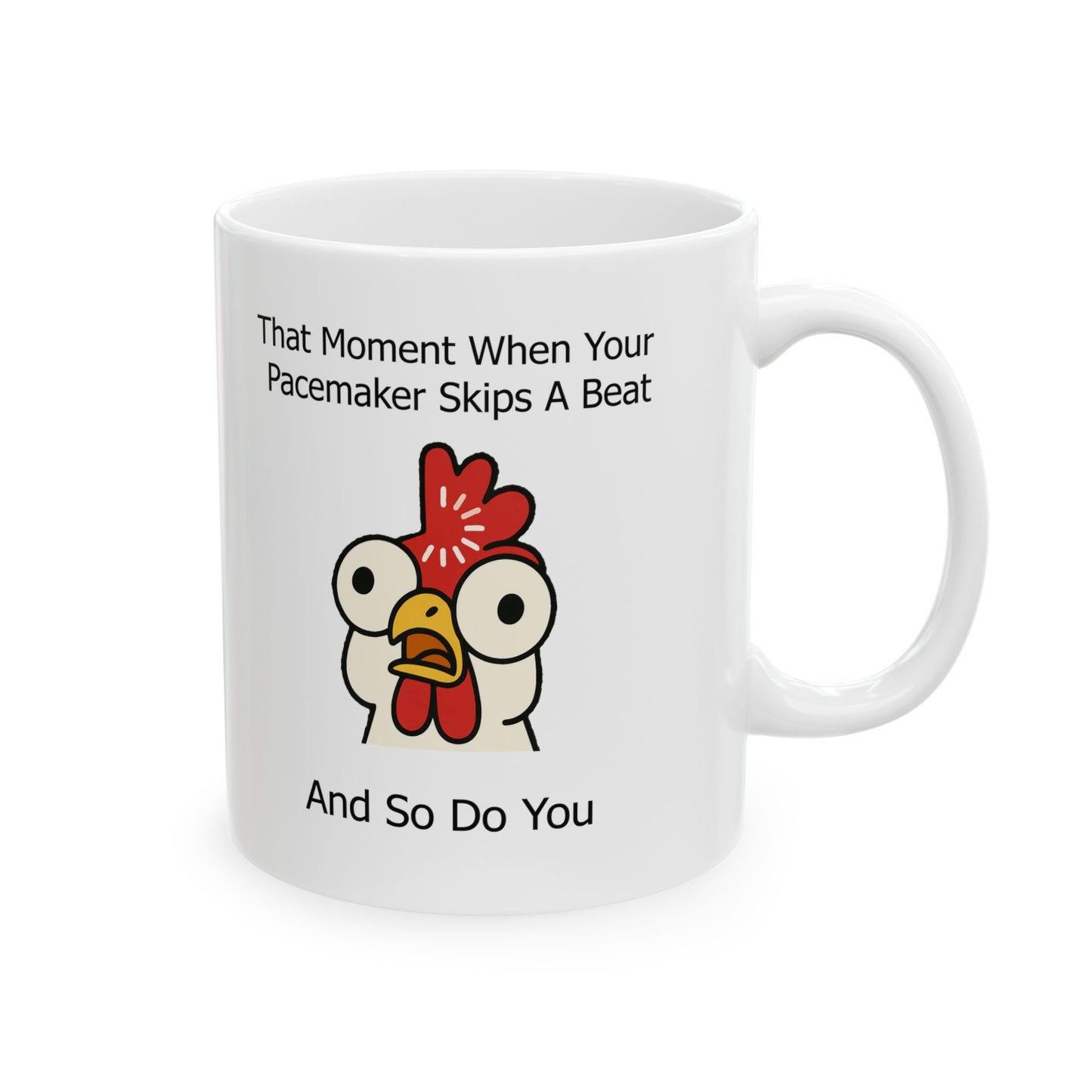 Funny Senior Coffee Mug ‘That Face When Your Pacemaker Skips a Beat… And So Do You’ – Sarcastic Senior Merch, Dark Humor Cup, Perfect Retirement Gift for Seniors, Grandparents, and Aging Legends