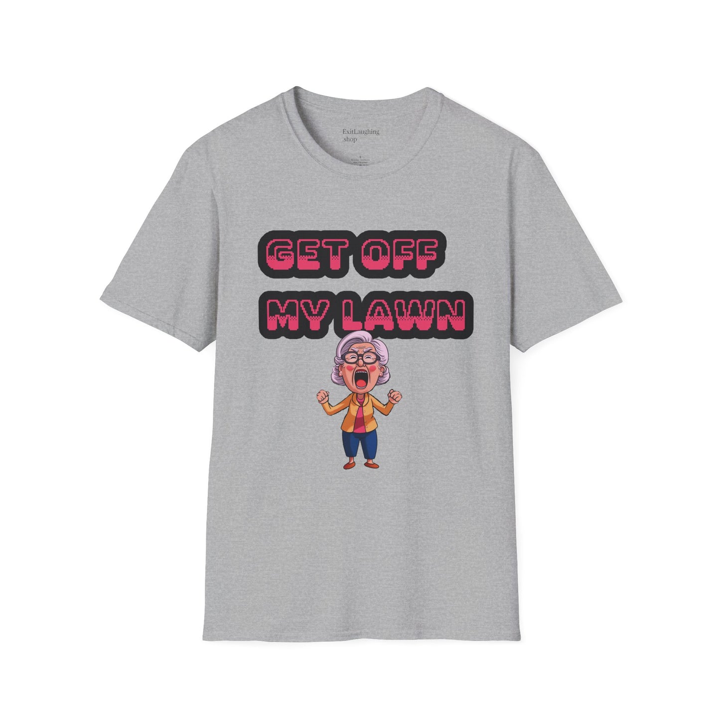 Funny Senior Tee – “Get Off My Lawn” – Sarcastic Senior Merch, Dark Humor Shirt & Funny Aging T-Shirt, Perfect Retirement Gift