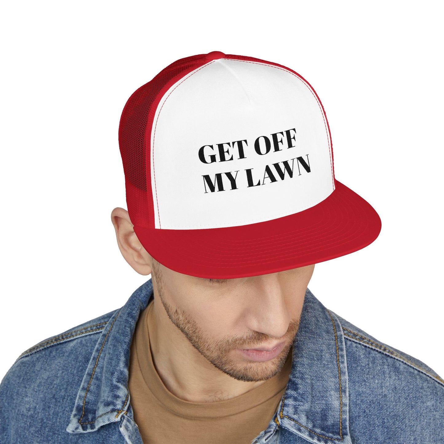 Funny Senior Hat – “Get Off My Lawn” – Sarcastic Senior Merch & Dark Humored Retirement Gift