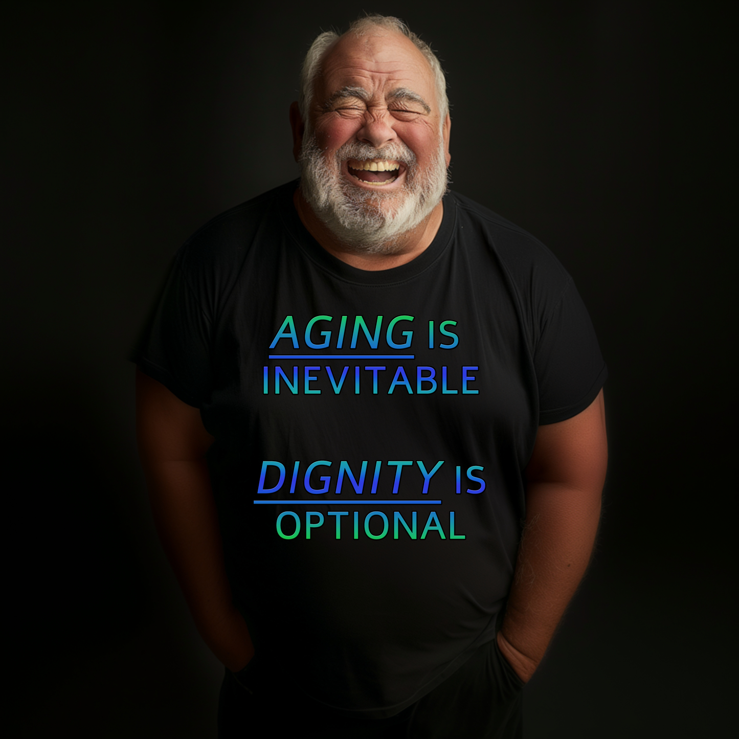 Funny Senior Tee – “Aging Is Inevitable, Dignity Is Optional” – Sarcastic Senior Merch, Dark Humor Shirt & Funny Aging T-Shirt, Perfect Retirement Gift