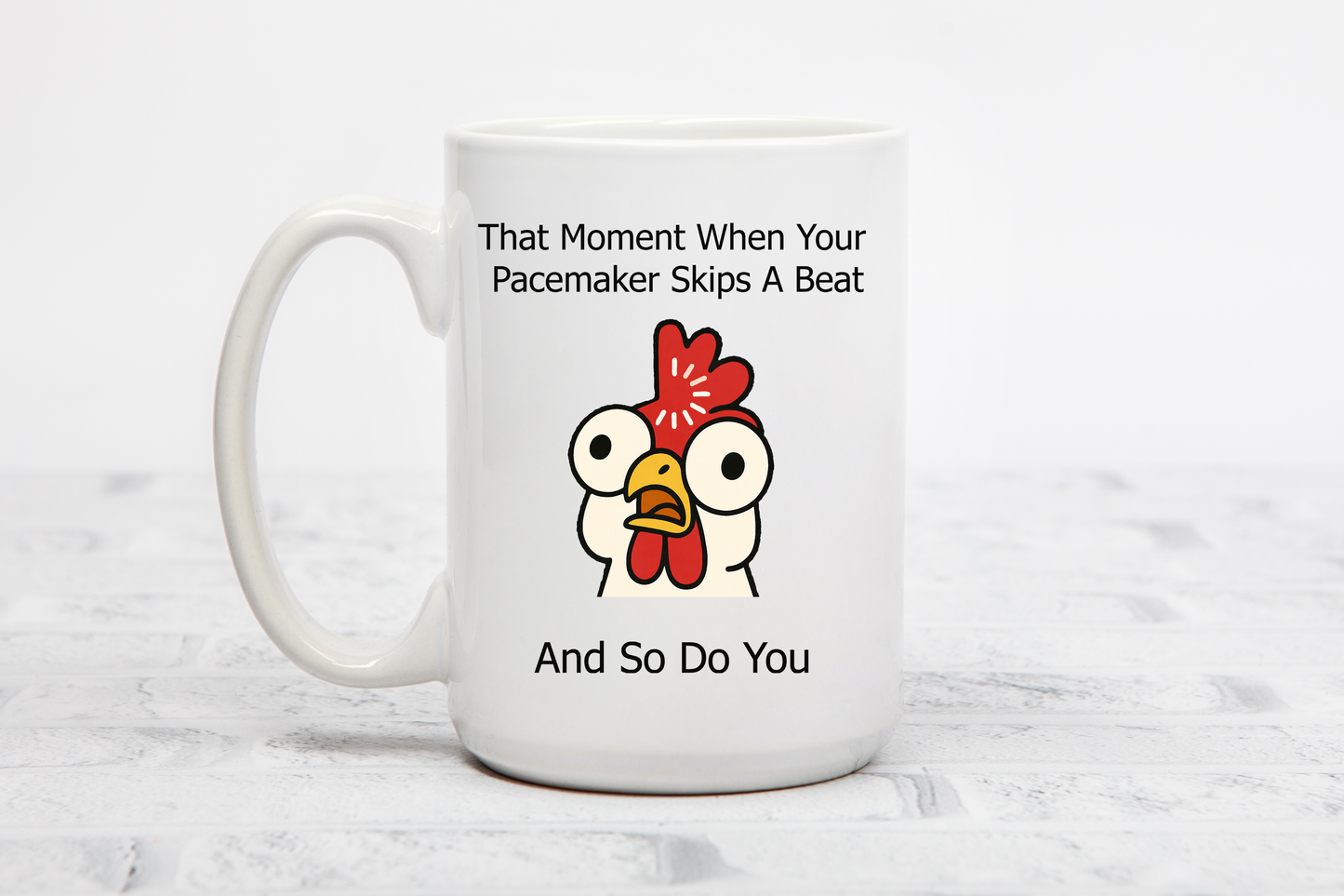 Funny Senior Coffee Mug ‘That Face When Your Pacemaker Skips a Beat… And So Do You’ – Sarcastic Senior Merch, Dark Humor Cup, Perfect Retirement Gift for Seniors, Grandparents, and Aging Legends