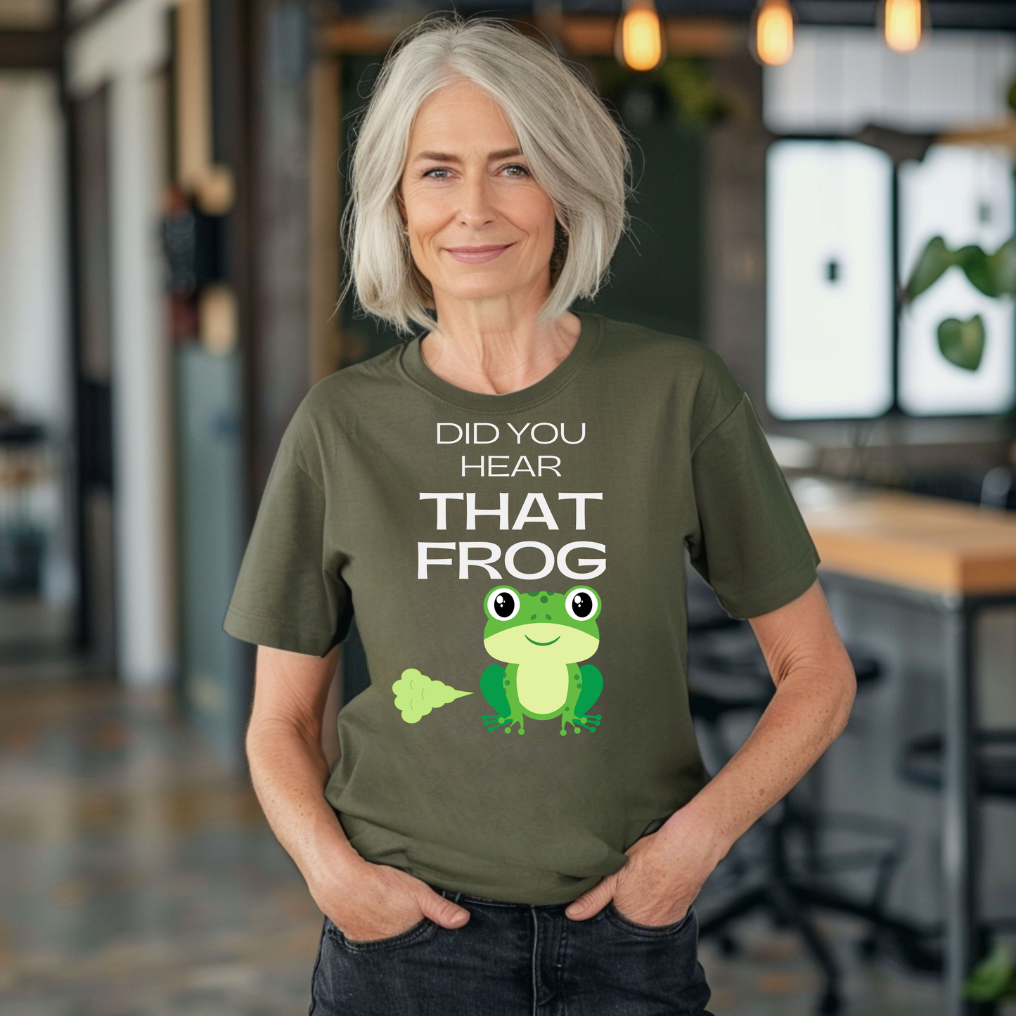 Funny Senior Tee – “Did You Hear That Frog?” – Sarcastic Senior Merch, Dark Humor Shirt & Funny Aging T-Shirt, Perfect Retirement Gift