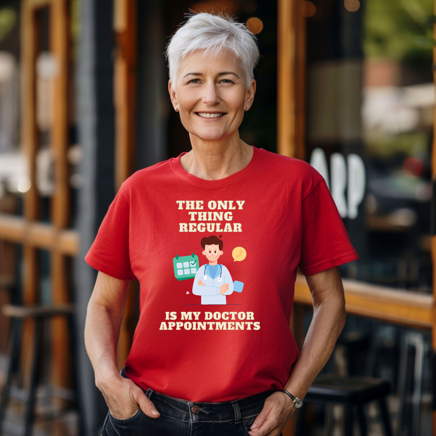 Funny Senior Tee – “The Only Thing Regular Is My Doctor Appointments” – Sarcastic Senior Merch, Dark Humor Shirt & Funny Aging T-Shirt, Perfect Retirement Gift for Seniors
