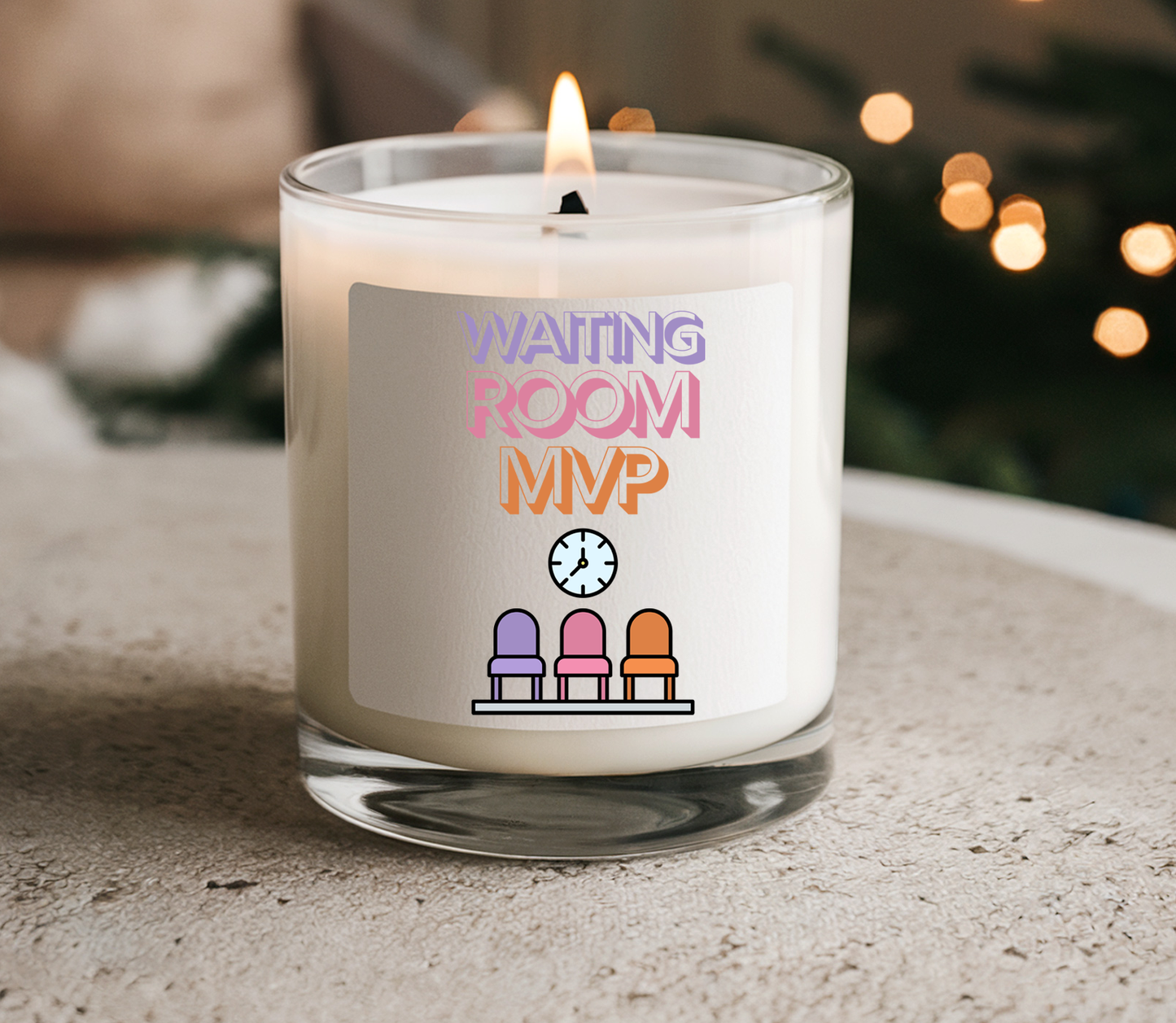 Funny Scented Soy Candle for Seniors – “Waiting Room MVP” – Sarcastic Senior Merch & Dark Humored Retirement Gift