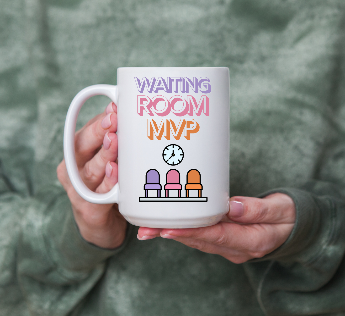 Funny Senior Coffee Mug ‘Waiting Room MVP’ – Sarcastic Senior Merch, Dark Humor Cup, Perfect Retirement Gift for Seniors, Grandparents, and Aging Legends